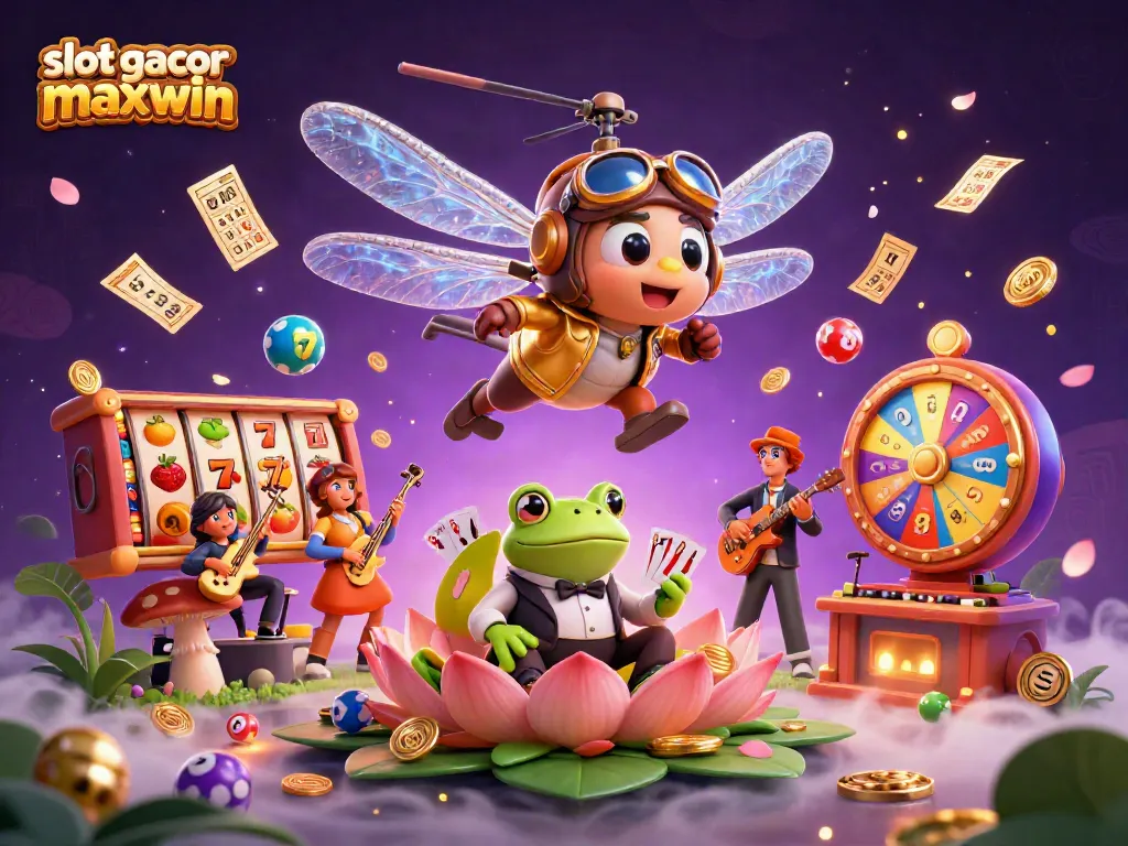 Engage in thrilling gameplay with slot gacor maxwin while enjoying dynamic casino elements in a vibrant scene.