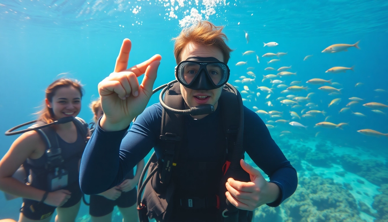 SSI Open Water Diver Kurs, diving instructor teaches diverse group underwater with coral reefs in background.