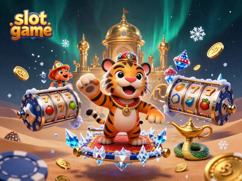 Engage in thrilling slot game adventures featuring colorful reels and jackpot excitement amidst vibrant casino imagery.