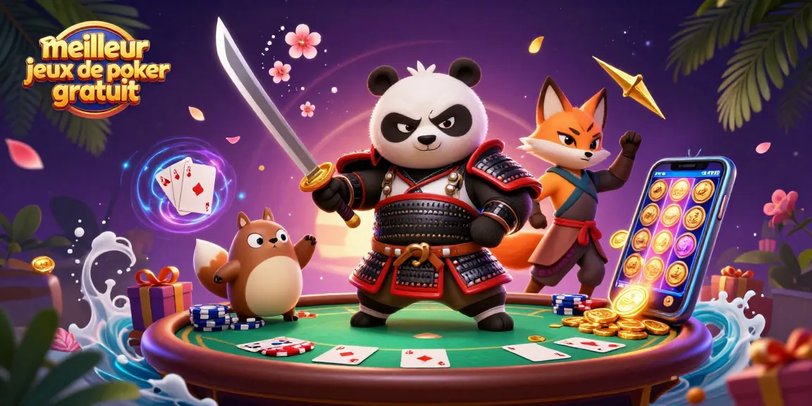 Jouez au meilleur jeu de poker gratuit avec une illustration captivante et remplie d'énergie