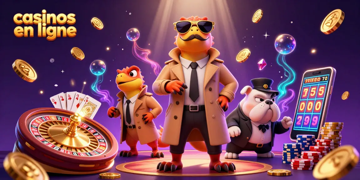 Jouer aux casinos en ligne avec des personnages humoristiques, des jeux passionnants et des éléments dorés éclatants.