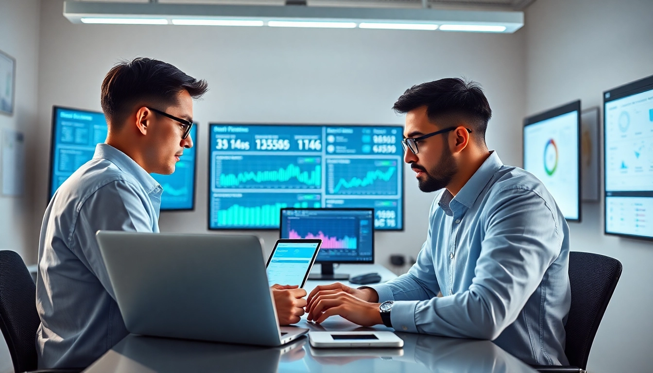 Website maintenance team analyzing performance metrics for Từ khoá phụ