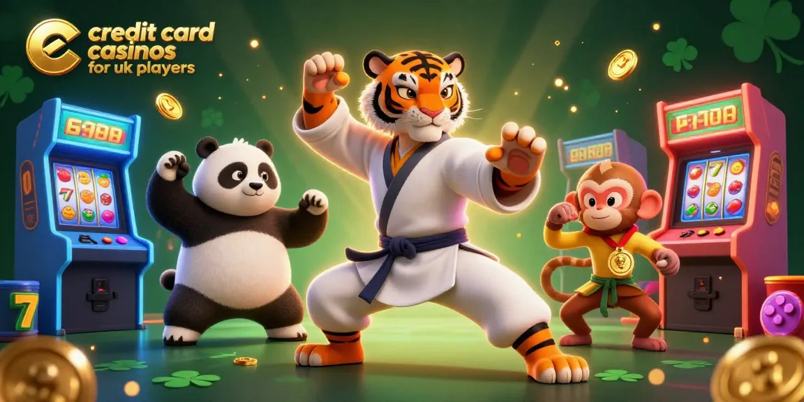Engage with the excitement of credit card casinos for UK players in a lively 3D casino scene.