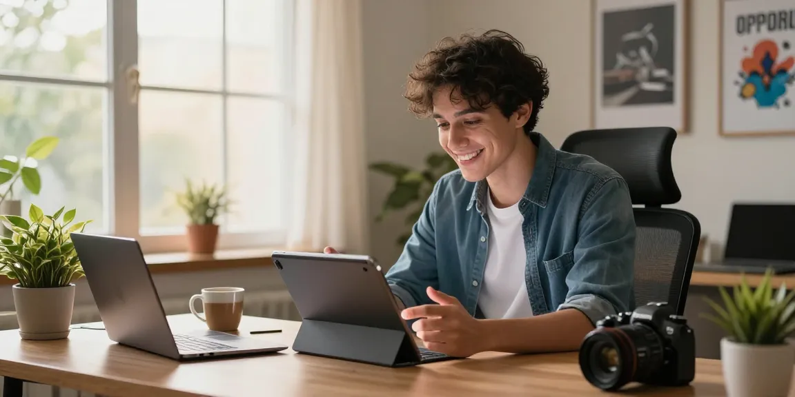 Engaging with Crush on AI chatbot in a modern home office setup, showcasing user interaction and technology.
