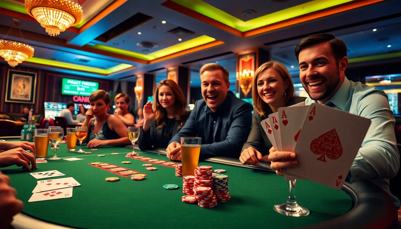 Login dewalive untuk kasino dengan pemain poker yang antusias di meja.