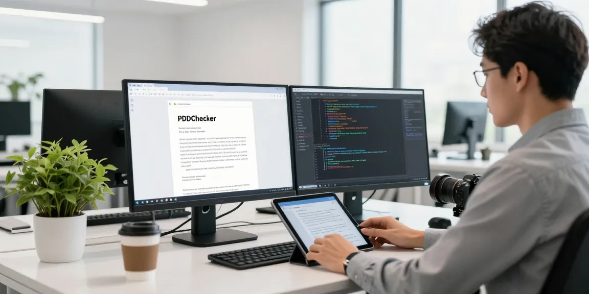 Verify PDFs with AI technology to detect fake pdf in a modern office.