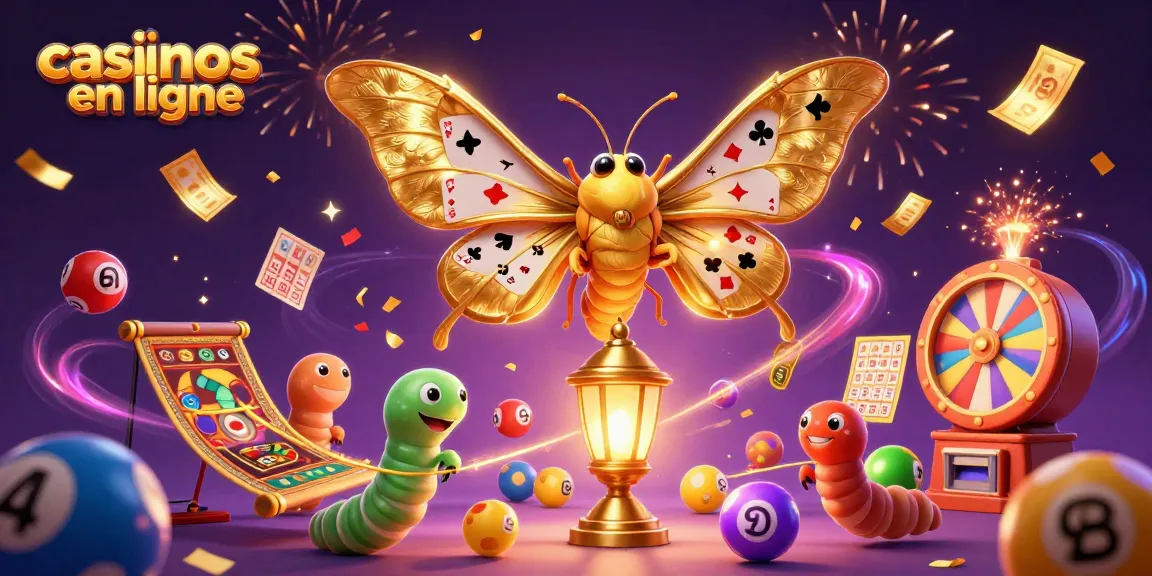 Casinos en ligne : Merveilleuse illustration d'un papillon sur une lanterne, entouré d'éléments de casino