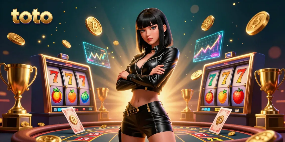 Engage with toto gaming by winning jackpots through vibrant slot reels in a dynamic casino scene.