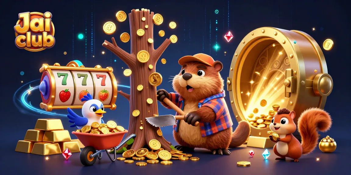 Experience the thrilling Jai club adventure with dynamic scenes of animated characters amidst dazzling casino treasures.