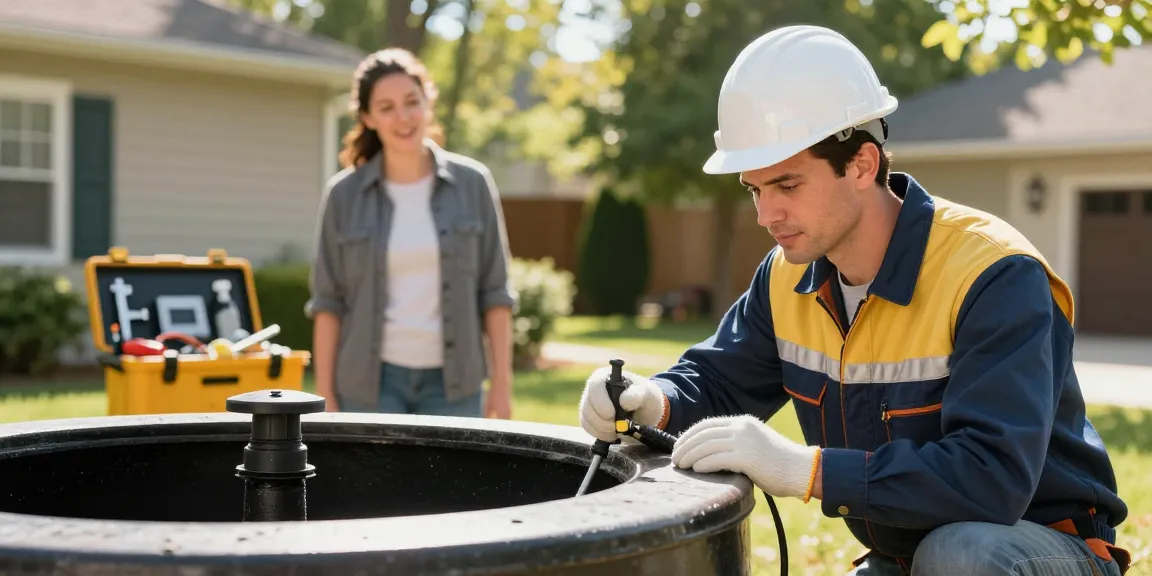 Septic pumping by a trusted local service provider in a clean residential setting.
