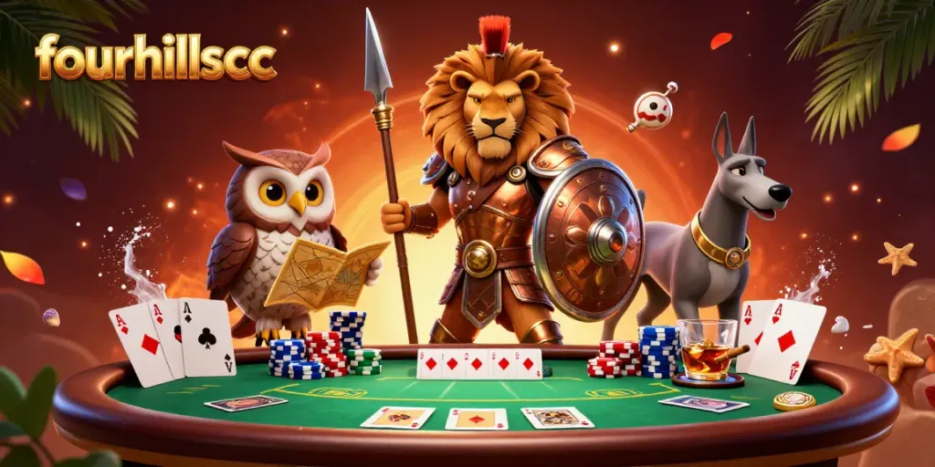 Engage with fourhillscc in exhilarating poker action amidst imaginative 3D characters.
