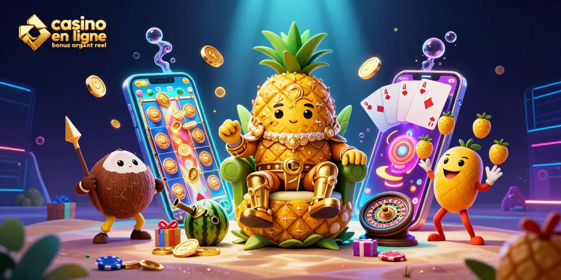 Augmentez vos gains avec le casino en ligne bonus argent réel sur une illustration 3D animée.