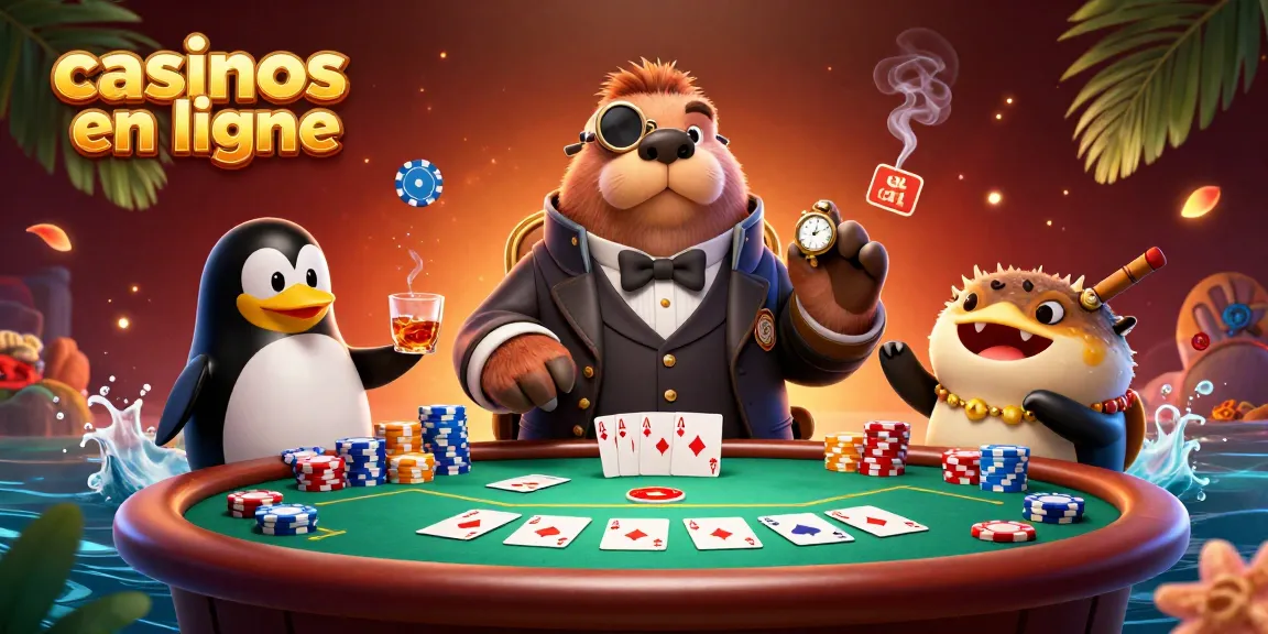 Jouez aux casinos en ligne avec des personnages animés à la table de poker sous-marine.