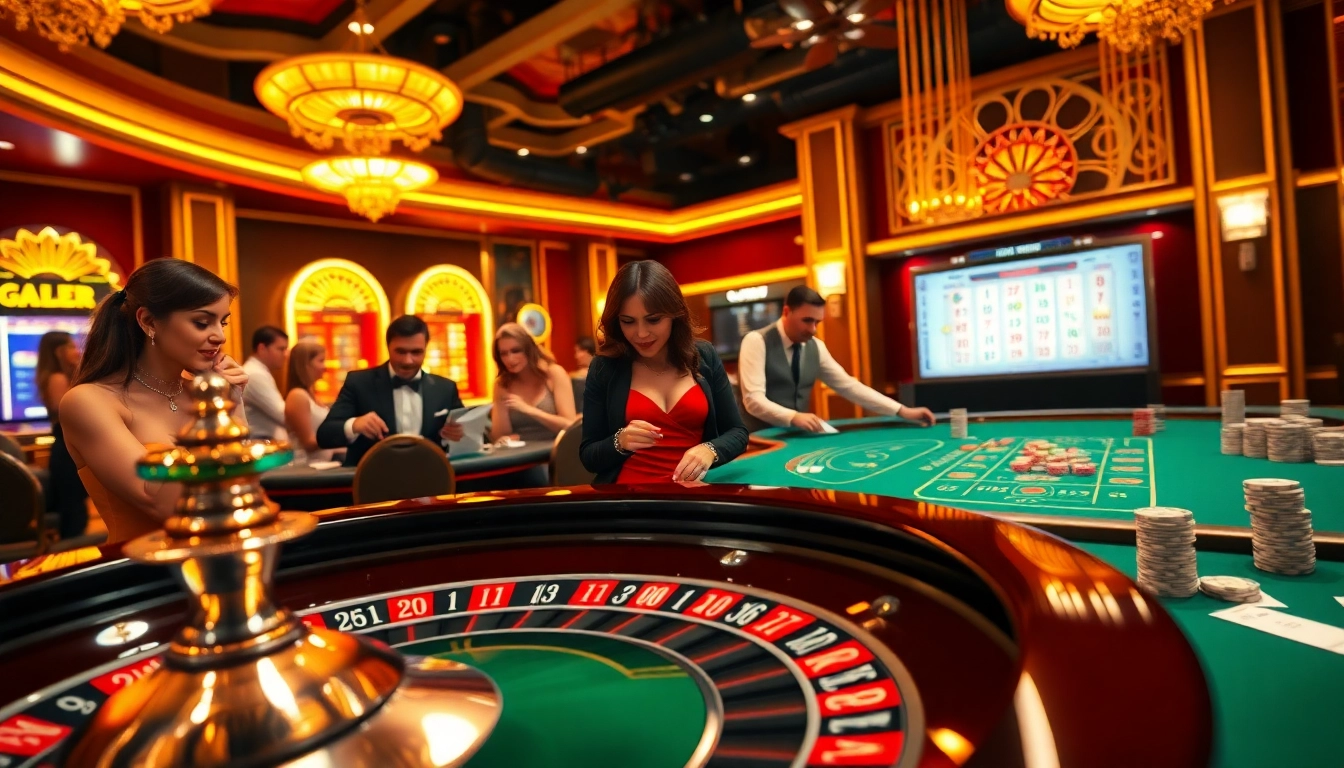 Watch players engage in the thrill of rebahin casino games at a luxurious roulette table.