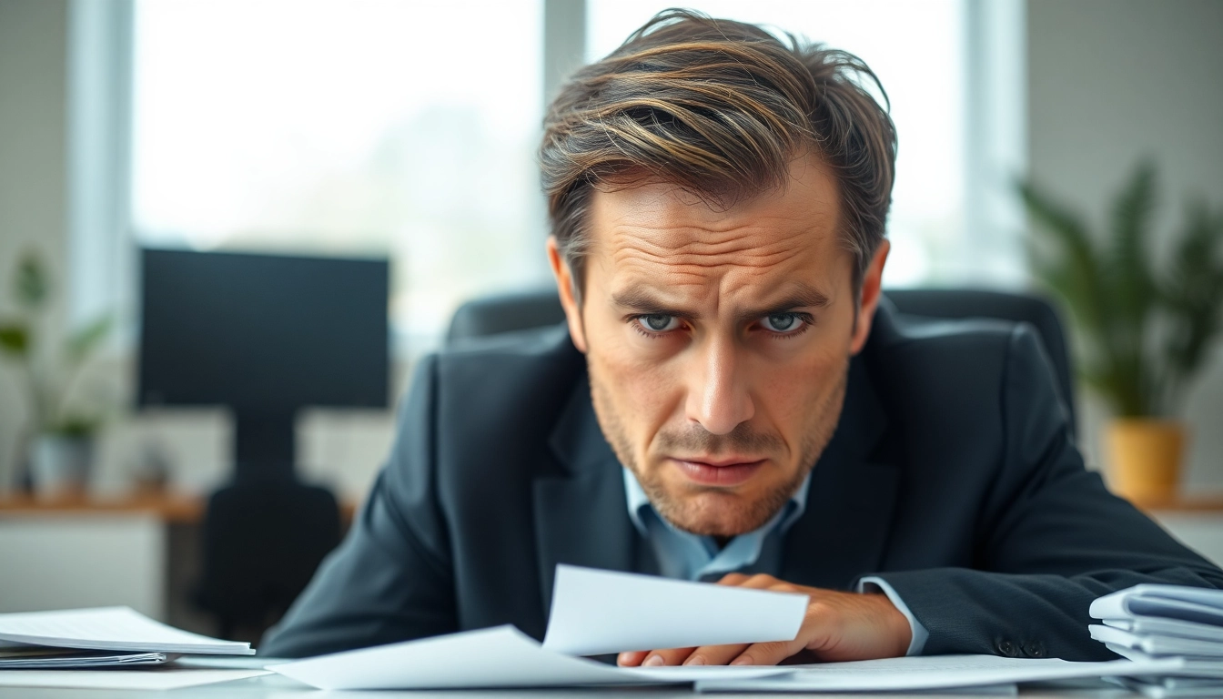 Addressing brain fog symptoms through a perplexed individual contemplating at their desk.