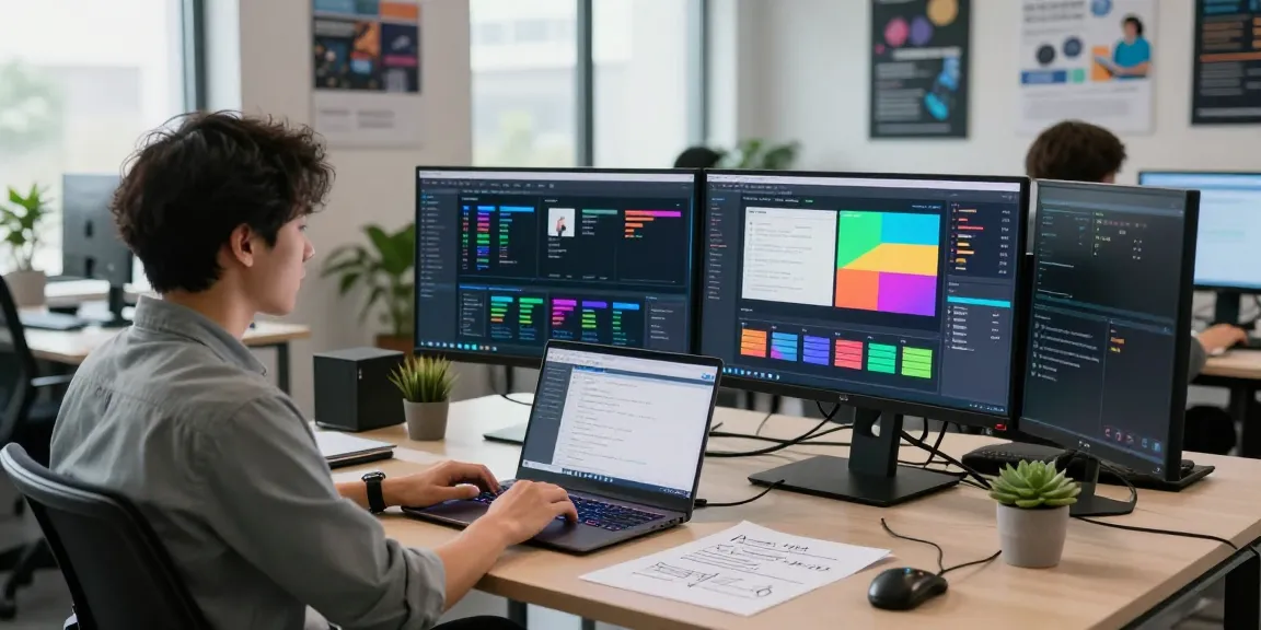 AI detector technology analyzing content moderation in a modern workspace.