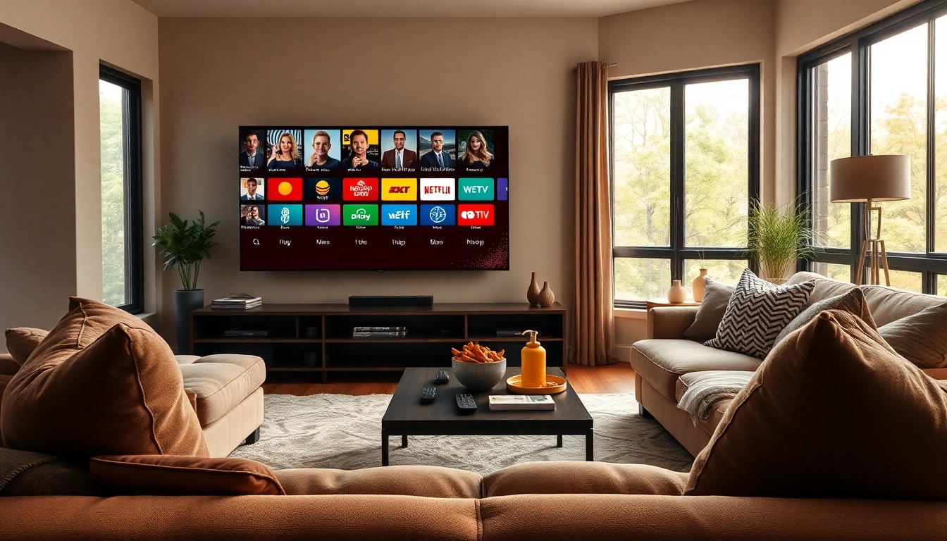 Experience iron iptv with a modern living room setup that showcases diverse channels.