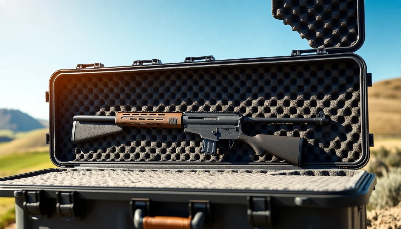 Showcasing foam for rifle case with custom inserts for secure firearm storage.
