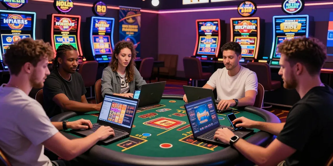 Engaged players in lively online casino environment, showcasing new credit card casinos and vibrant gaming experiences.