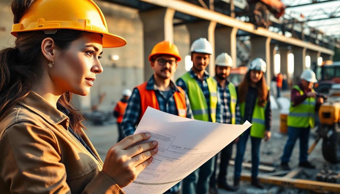 Skilled professionals engaged in a construction career, showcasing teamwork and diverse expertise.