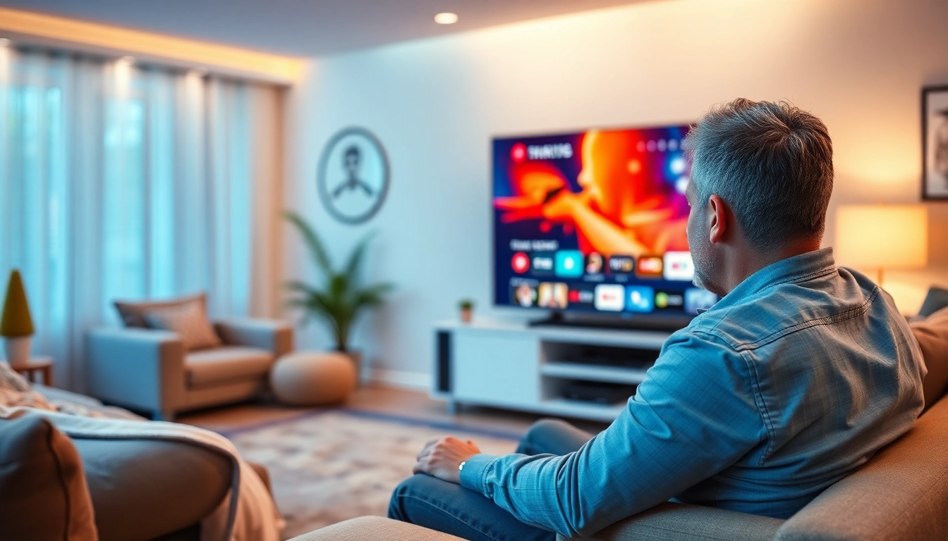 Enhancing your home entertainment experience with IPTV Suisse services in a cozy setting.