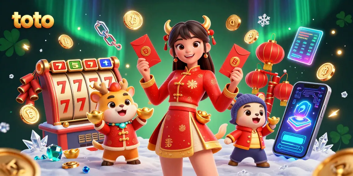 Engage in thrilling toto slots with vibrant gaming elements and festive characters