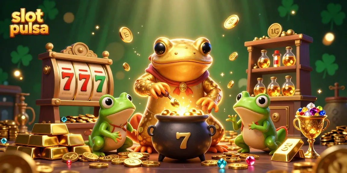 Visualisasi menarik tentang slot pulsa dengan salamander alkemis dan simbol keberuntungan.