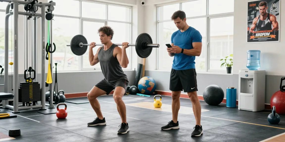 Pharmaqo Shop customers engaged in a fitness session at a modern gym showcasing energy and athleticism.