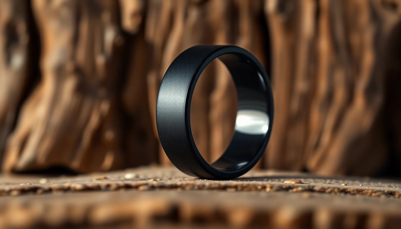 Showcase of Black Wedding Rings for Men emphasizing sleek designs and modern styles.