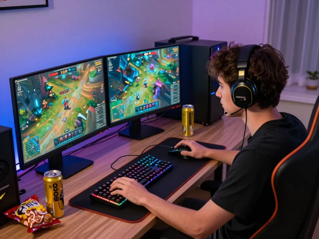 Immersive Go88 gaming setup with player engaged and vibrant lighting