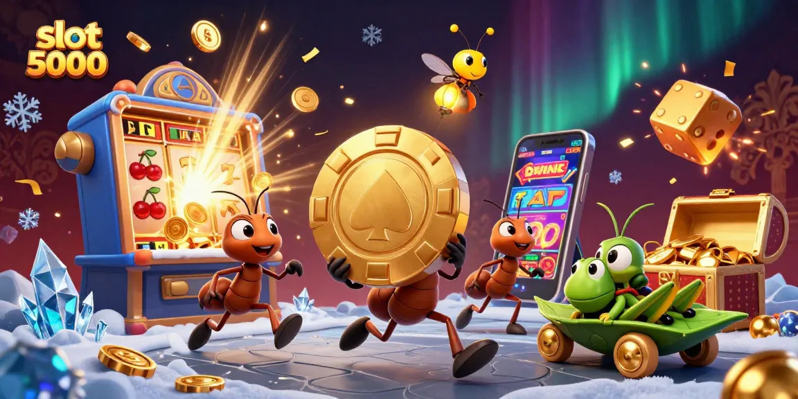Rasakan keseruan slot depo 5000 saat tim semut mengangkut chip poker emas besar dalam pencarian jackpot.