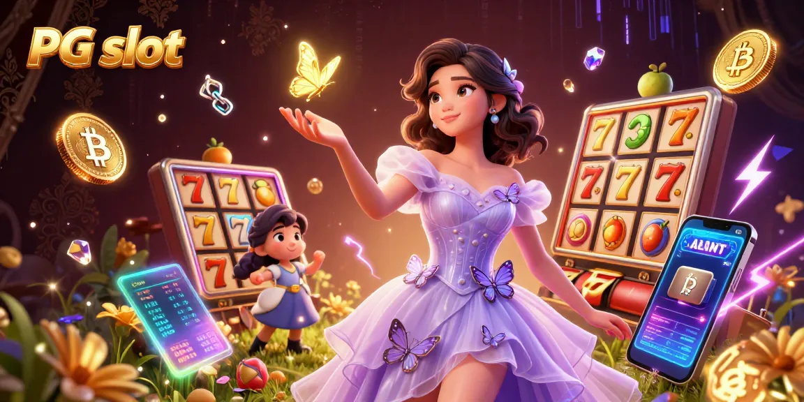 Spin the PG slot with vibrant slot reels and interactive gaming elements in a colorful casino scene.
