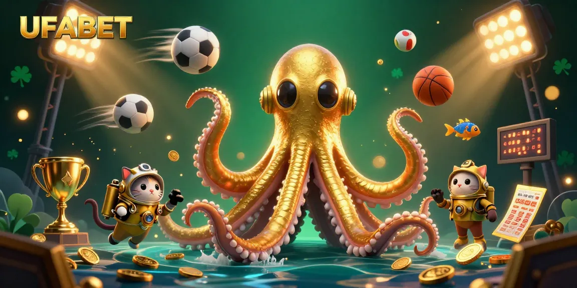 Bet on UFABET with immersive gameplay featuring major sports elements and a dynamic illustration.