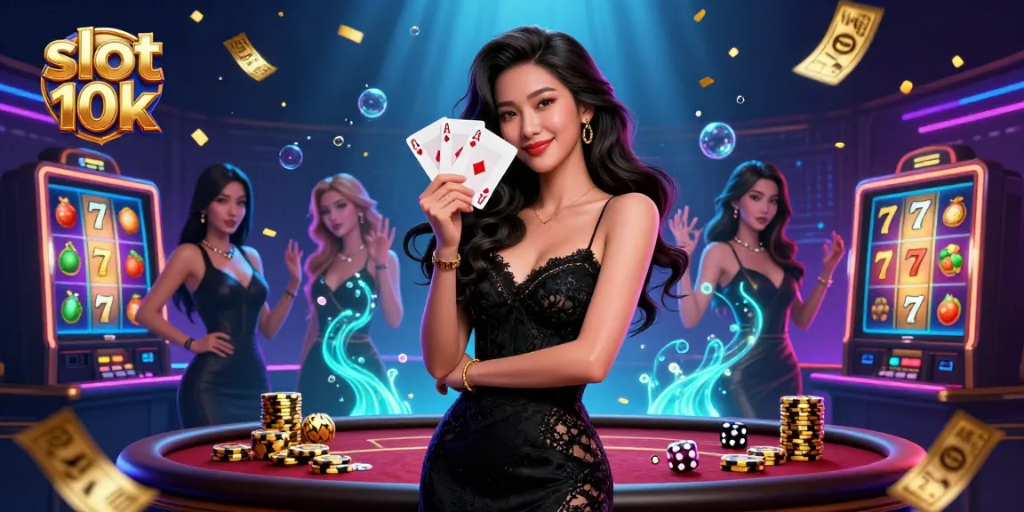 Engage in the thrill of slot 10k with this vibrant casino scene full of winning moments and dynamic energy.