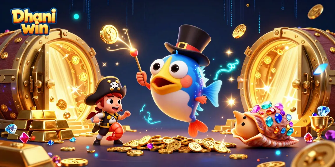 Dhani win invites players to experience thrilling gameplay with colorful characters and treasure in a vivid casino setting.