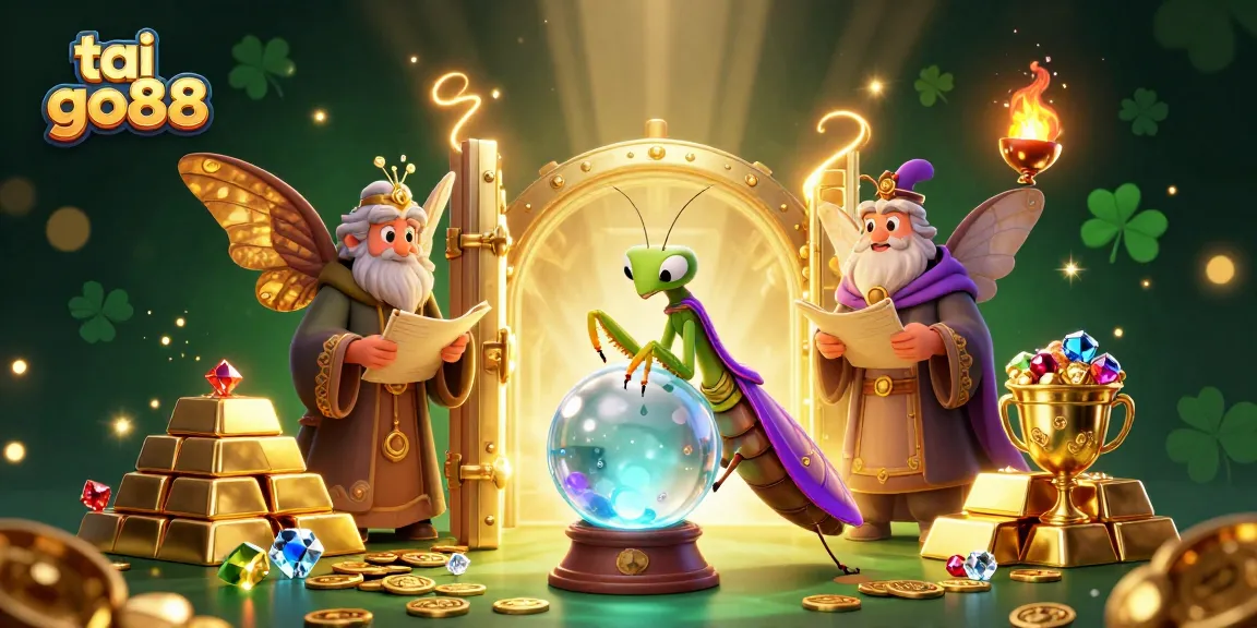 Experience the excitement of tai go88 with vibrant fortune teller characters and treasure amidst a dynamic casino backdrop.