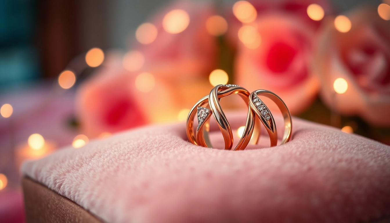 Showcase of couple rings featuring intricate designs, highlighting elegance and craftsmanship.