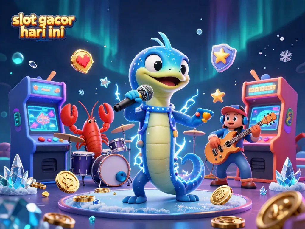 Experience 'slot gacor hari ini' through a vibrant underwater casino scene featuring animated characters and rich game elements.