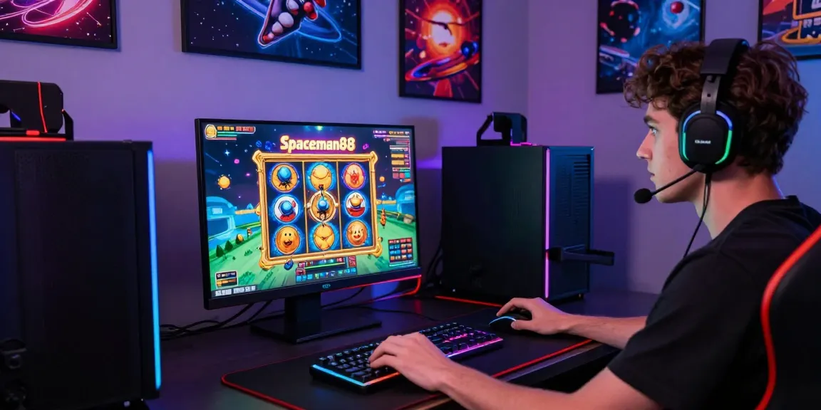 Exciting Spaceman88 gaming scene with player enjoying vibrant slot game