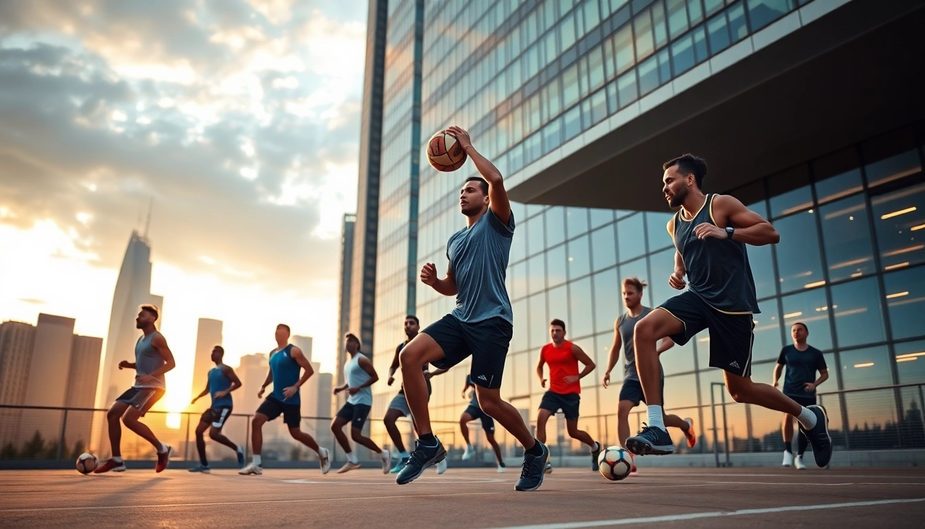 Aktive Athleten, die ihre Fähigkeiten im Bereich phantom athletics in einer urbanen Umgebung zeigen.