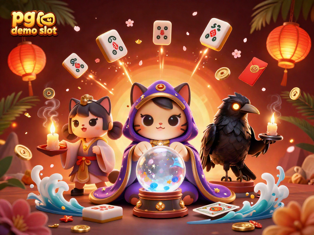 Engage with the pg demo slot mystique featuring a fortune teller cat and magical elements!
