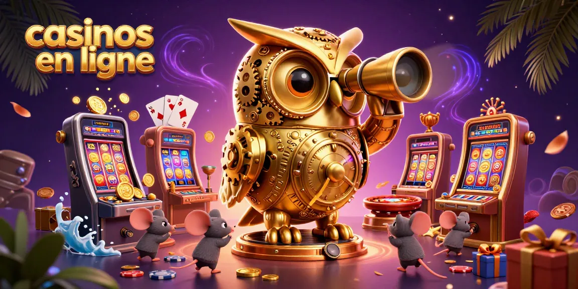 Plongez dans l'univers des casinos en ligne avec cette illustration vibrante de personnages en 3D.