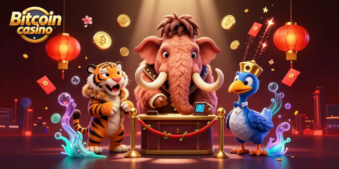 Exploitez l'excitation du Bitcoin casino avec un bouncer mammouth, un invité VIP tigre et un dodo portier.