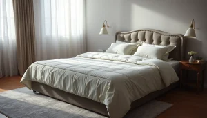 Materasso una piazza e mezza di alta qualità su un letto elegante, ideale per un sonno ottimale.