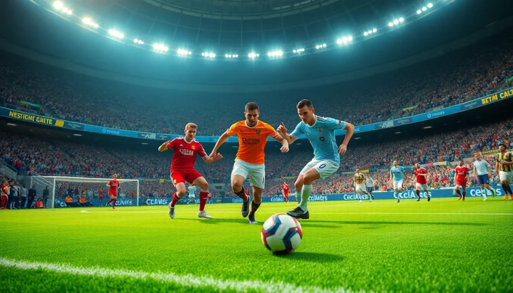 축구중계 중 선수들이 경기하는 모습, 역동적인 장면이 담긴 사진입니다.