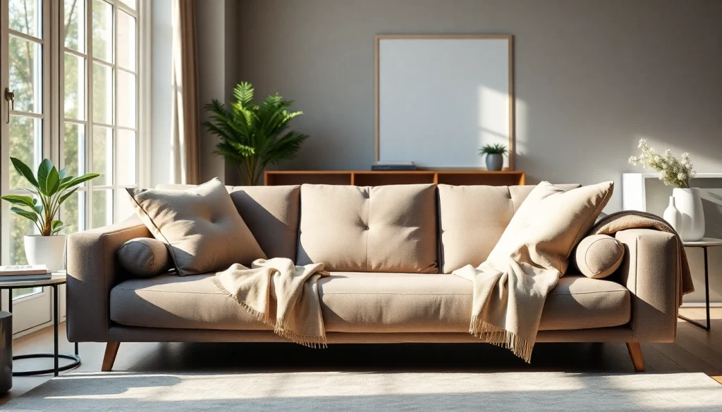 Cozy sofa bed uk in a welcoming modern living room, designed for style and comfort.