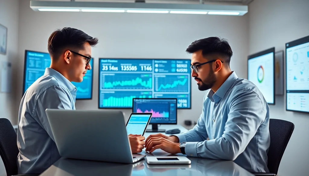 Website maintenance team analyzing performance metrics for Từ khoá phụ