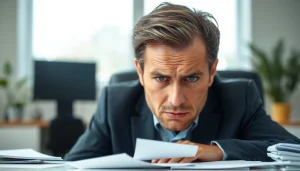 Addressing brain fog symptoms through a perplexed individual contemplating at their desk.