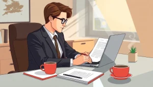 Engaging cover letter generation scene featuring a focused job seeker drafting a professional letter.