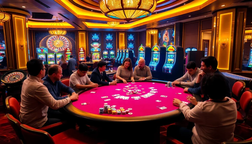 Engage with W88 link at a lively casino table featuring poker chips, cards, and roulette wheel.